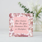 Roze bloesem Uitnodigingen Aangepaste RSVP-kaarten (Staand voorkant)