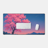 Roze Bloesemboom bij Twilight Bureaumat (Keyboard & Muis)