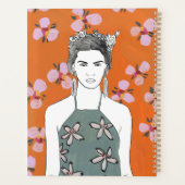Roze bloesemdame - Oranje Planner (Achterkant)
