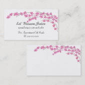 Roze bloesems afsprakenkaartje (Voorkant / Achterkant)