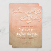 Roze bloesems bruiloft uitnodigingen (Voorkant / Achterkant)