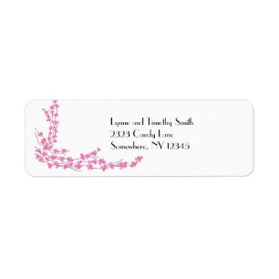 Roze Bloesems Etiket