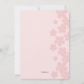 Roze bloesems Foto geboortedatum Aankondiging (Achterkant)