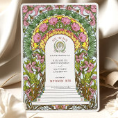 Roze bloesems & gele accenten Bewaar de datum Kaart