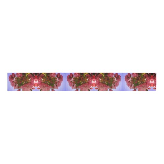 Roze bloesems grosgrain lint (Voorkant)