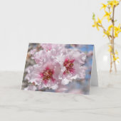 Roze bloesems kaart (Gele Bloem)