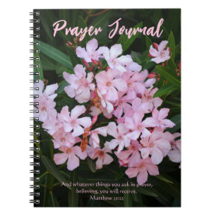 Roze bloesems Notitieboek voor het blad Prayer Jou