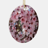 Roze bloesems op sierbloemen keramisch ornament (Rechts)