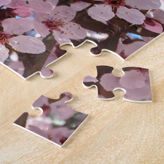 Roze bloesems op sierbloemen legpuzzel (Zijkant)