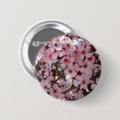 Roze bloesems op sierbloemen ronde button 5,7 cm (Voorkant /achterkant)