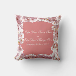 Roze bloesems Pillow, speciaal gepersonaliseerd ve Kussen
