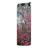 Roze bloesems Spring Tumbler Thermosbeker (Gedraaid links)