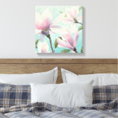Roze bloesems uit het zuiden canvas afdruk (Insitu (Slaapkamer))