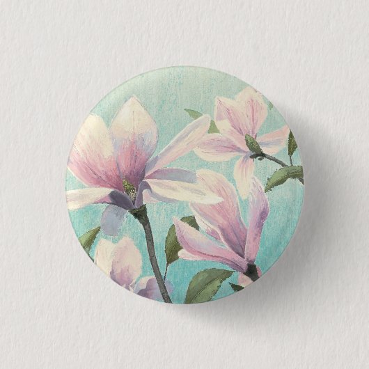 Roze bloesems uit het zuiden ronde button 3,2 cm (Voorkant)