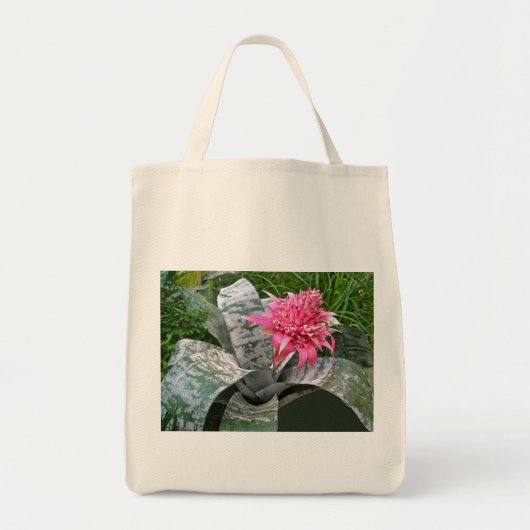 Roze Bloom Bromeliad Canvas tas (Voorkant)