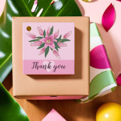 Roze Blooming Lily Dank u. Bedankjes Labels