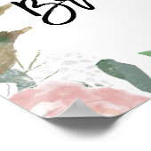 roze blos bloem bruidsfeest welkomstbord poster (Hoek)