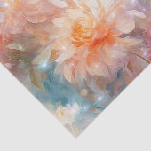 Roze Blos Perzik Oranje Bloemig Tissuepapier (Detail)