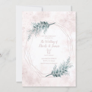 Roze Blos Waterverf Geometrische Botanische Bruilo Kaart