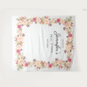 Roze Blosemende Bloem Bruiloft of Feest Wandkleed (Voorkant (horizontaal))