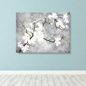 Roze Blossom Bird Canvas Afdruk (Insitu (Houten vloer))