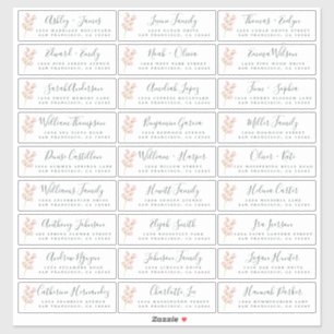 Roze Blossom Bruiloft Gast Adresetiketten Sticker