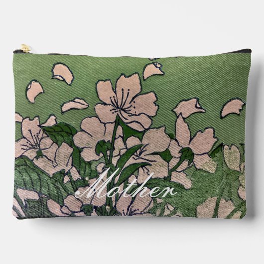 Roze BlossomGroen Print Cut Naaizak Etui (Voorkant)