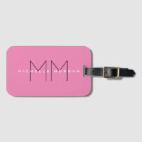 Roze blote monogram Moderne Minimale Naam Initiale