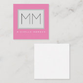 Roze blote monogram Moderne Minimale Naam Initiale Informatiekaartje (Voorkant / Achterkant)