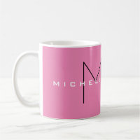 Roze blote monogram Moderne Minimale Naam Initiale