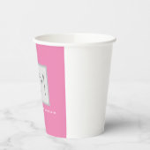 Roze blote monogram Moderne Minimale Naam Initiale Papieren Bekers (Links)