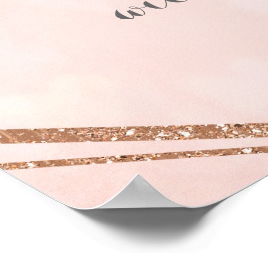 Roze blozende roze bloemendashboard met herten gew poster (Hoek)