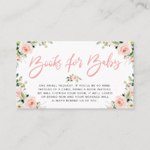 roze blozige bloemen florale boeken voor baby visitekaartje