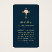 Roze Blue Floral Gold Script Foto Prayer Kaart (Achterkant)