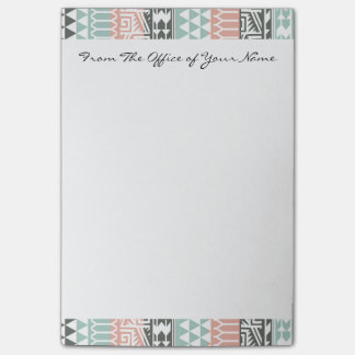 Roze Blue Grey Abstract Aztec Tribal Print Patroon Post-it® Notes