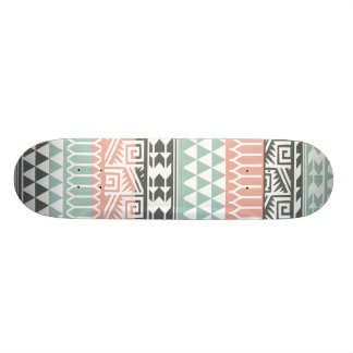Roze Blue Grey Abstract Aztec Tribal Print Patroon Skateboard