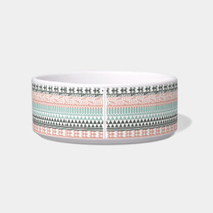 Roze Blue Grey Abstract Aztec Tribal Print Patroon Voerbakje