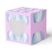 Roze blue Heart Favor Box