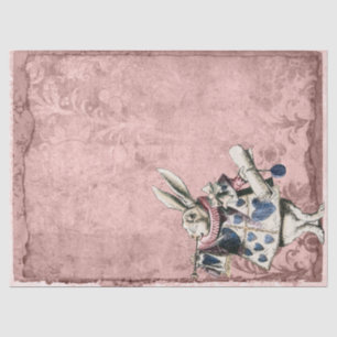 Roze Blue Herald White Rabbit Alice in Wonderland Tissuepapier