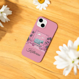 Roze Blue Mountain Uitzicht Boss Lady Vriendin Gif Case-Mate iPhone 14 Hoesje
