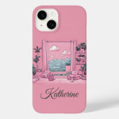 Roze Blue Mountain Uitzicht Boss Lady Vriendin Gif Case-Mate iPhone Case (Achterkant)