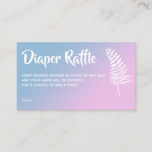 Roze & Blue Ombre Baby shower Diaper Raffle-kaarte Informatiekaartje