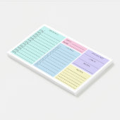 Roze Blue Paars Daily Home School Schedule Post-it® Notes (Schuin)