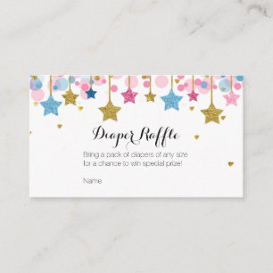 Roze Blue Twinkle Star-luidere Raffle Card Informatiekaartje