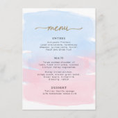 Roze Blue Waterverf Gold Menu (Voorkant)