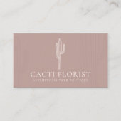 Roze Blush Abstracte Boho Cacti Visitekaartje (Voorkant)