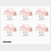Roze Blush Agaat met gouden lint Elegant Business Ronde Sticker (Vel)