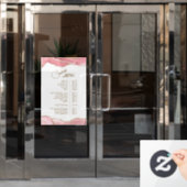 Roze Blush Agate Diensten Menu Raamsticker (Kantoordeur)
