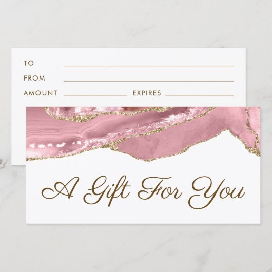 roze blush agate gift (Voorkant / Achterkant)