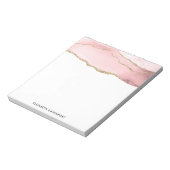 Roze Blush Agate met Gold Ribbon Elegant Notitieblok (Gedraaid)